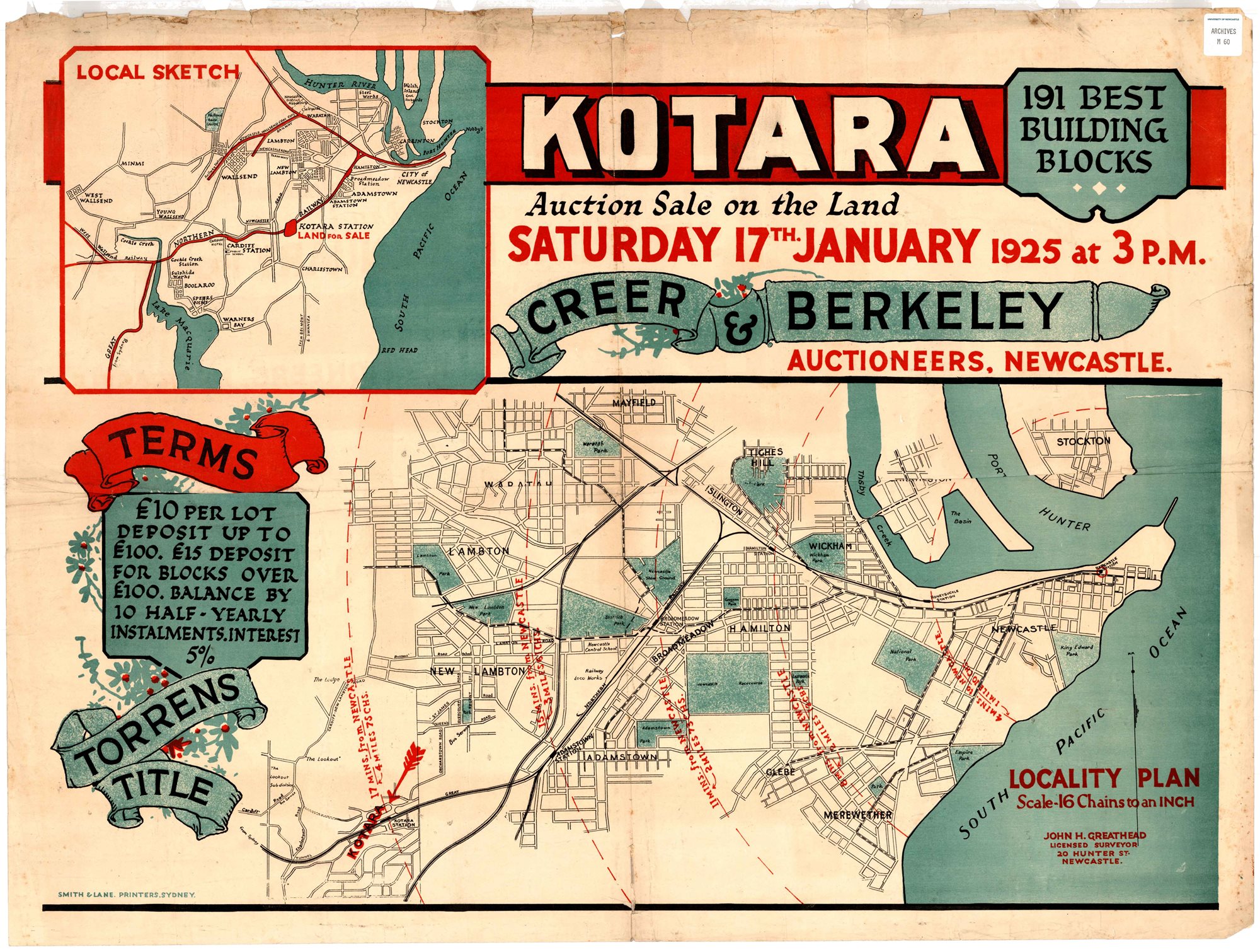 Kotara Subdivision plan   17 January 1925   UoN   2