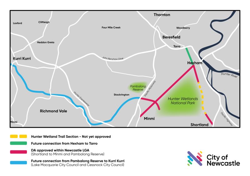 The proposed route of the Richmond Vale Rail Trail.