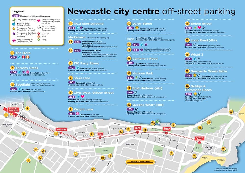 View the Newcastle city centre off-street parking map