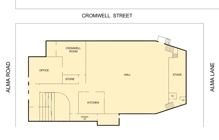 Floor plan of ground floor of New Lambton Community Centre