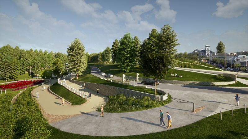 A render for the concept design on Bathers Way King Edward Park, which is now open for community consultation.