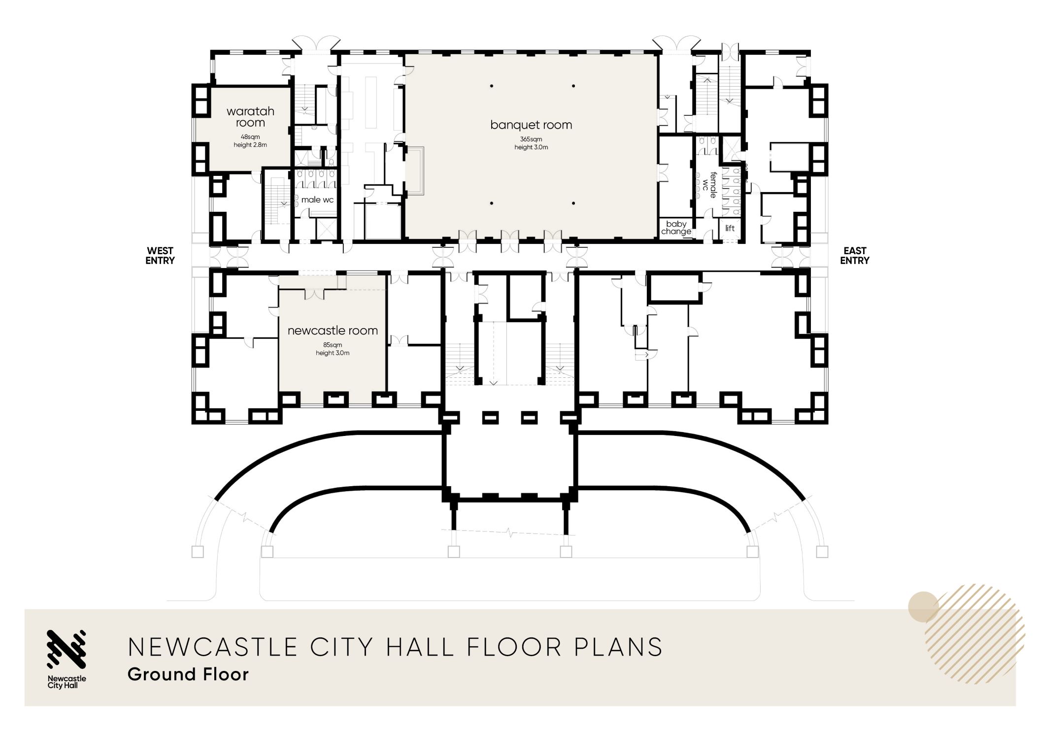 Ground Floor Plans for Newcastle City Hall.