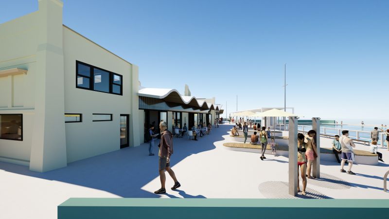 A render for the Concept Plan for the final stage of the Newcastle Ocean Baths upgrade.